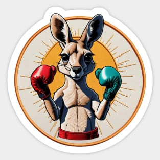 Boxing Kangaroo Embroidered Patch Sticker